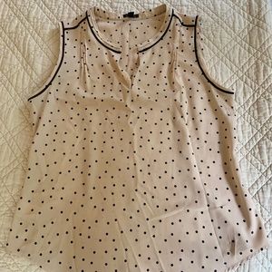 Ann Taylor Sleeveless Polka Dot Blouse: M